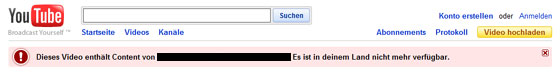 YouTube - Video ist in deinem Land nicht verfügbar